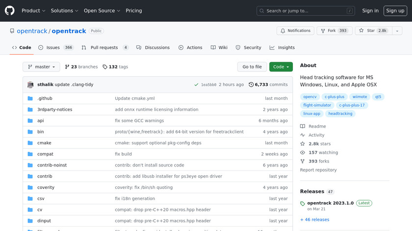 Opentrack Landing Page