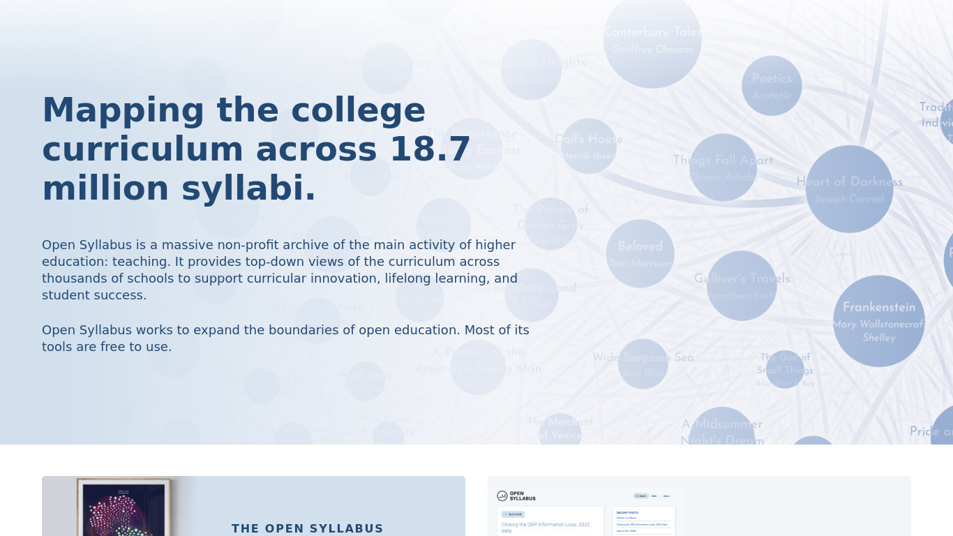 Open Syllabus Project Landing page