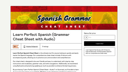 Learn Spanish (English) Cheat Sheet image