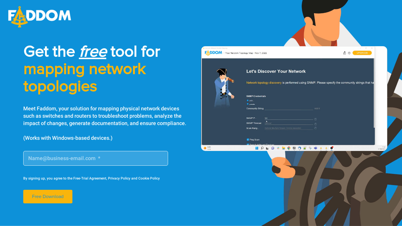 Faddom Physical Network Device Mapping Landing page