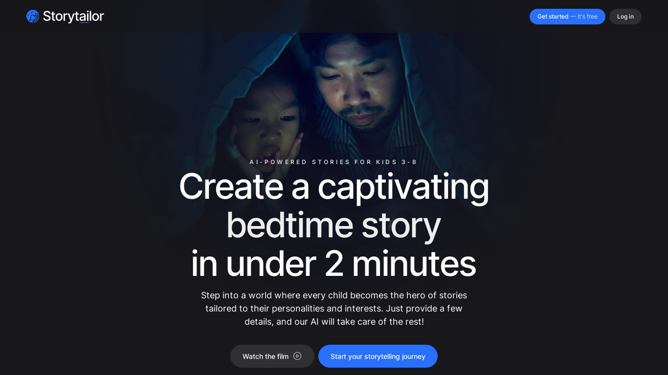 Pagemaster | Bedtime Story Generator Landing page