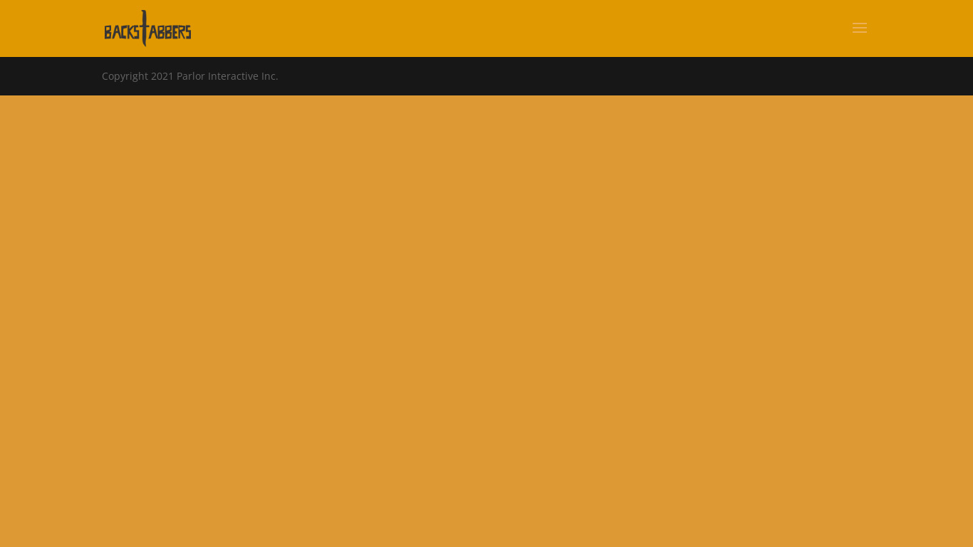 Backstabbers Landing page