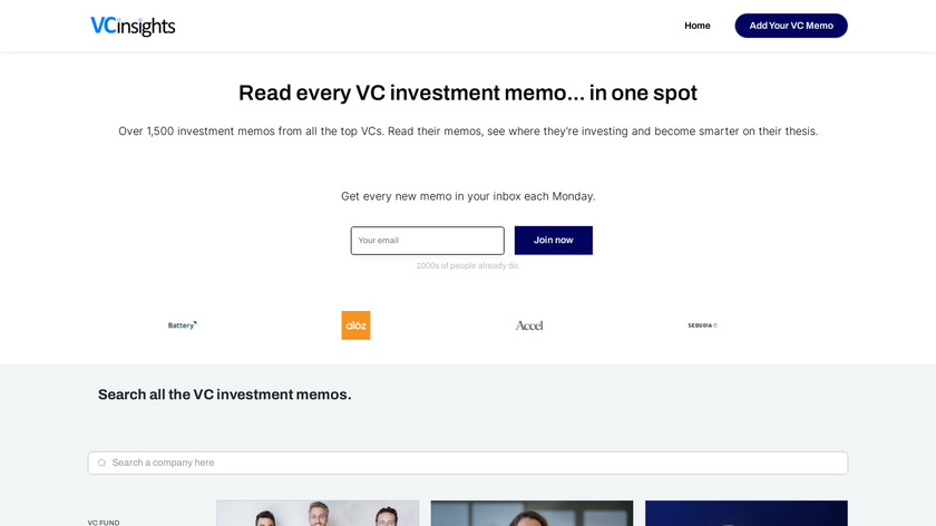 VCinsights Landing Page
