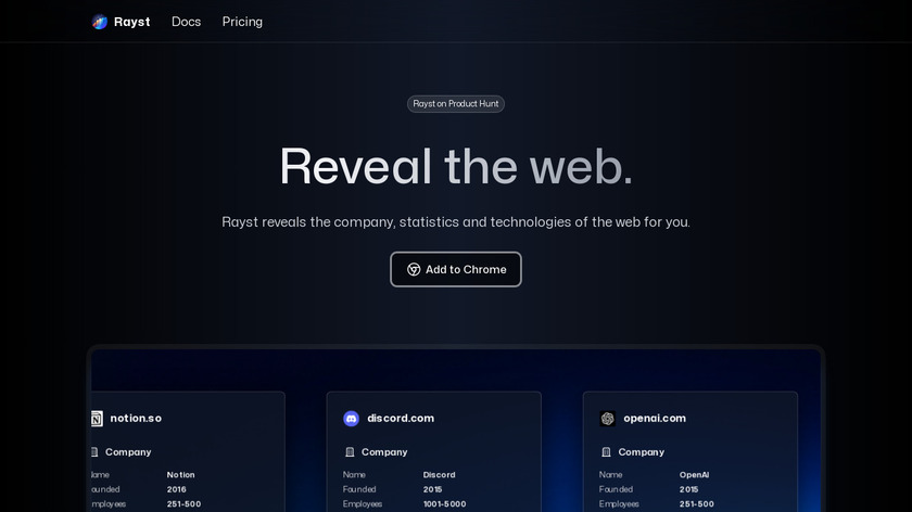 Rayst Landing Page