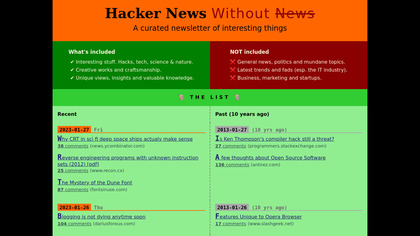 Hacker News Without News image