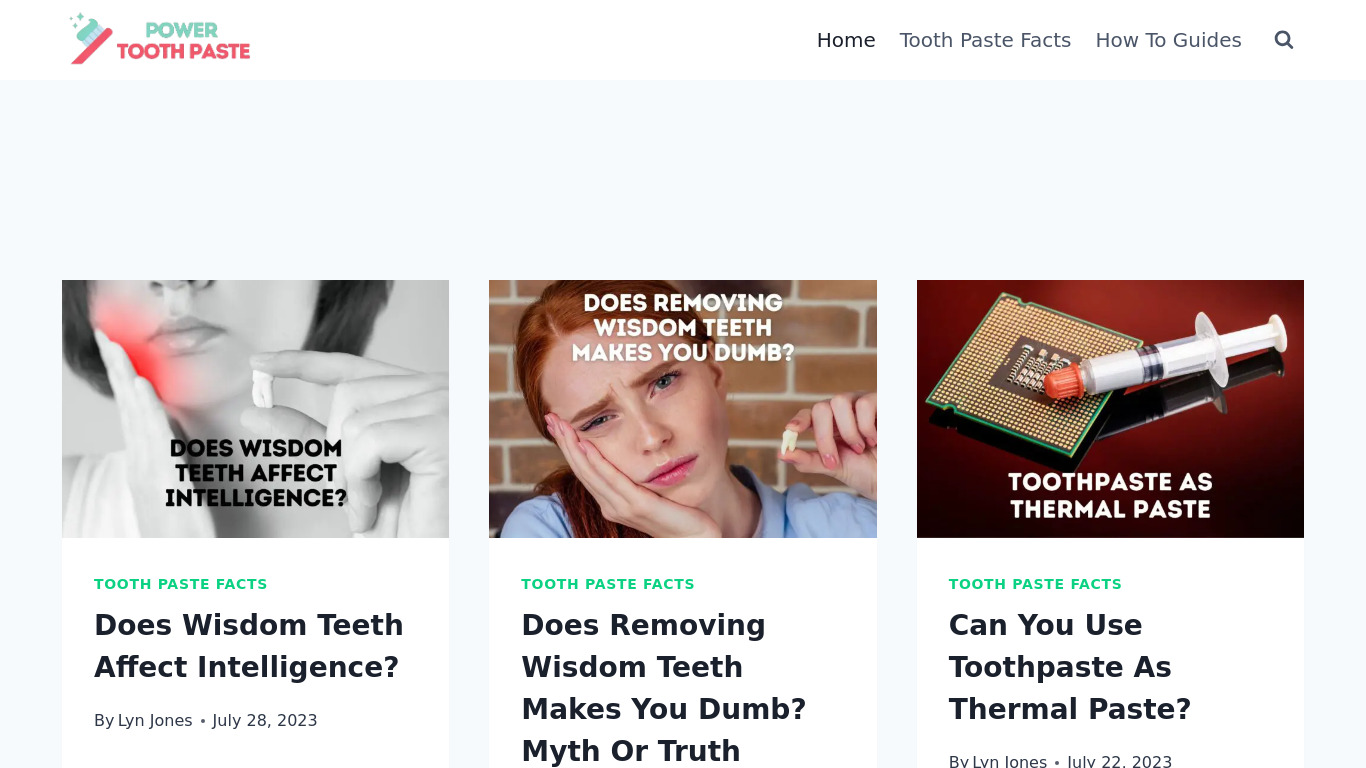 Power Toothpaste Landing page