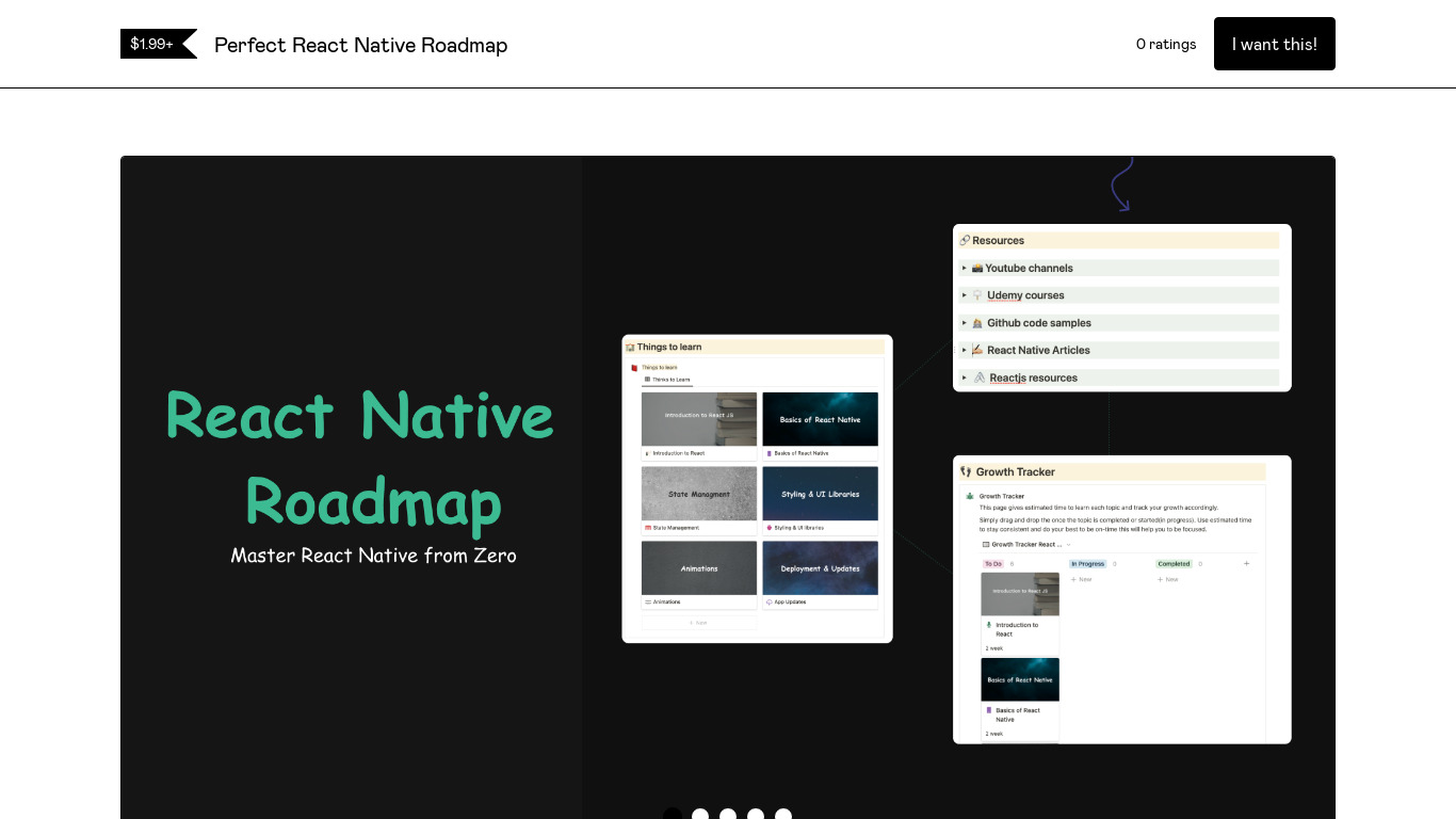 React Native Roadmap Landing page