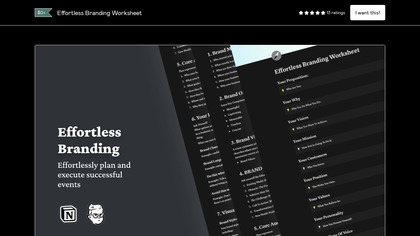 Effortless Branding Worksheet image