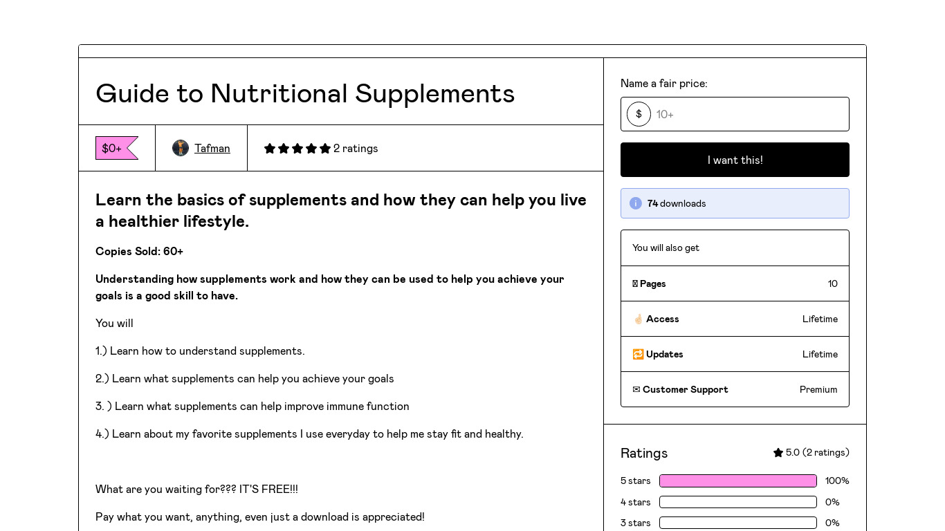 Guide to Nutritional Supplementation Landing page