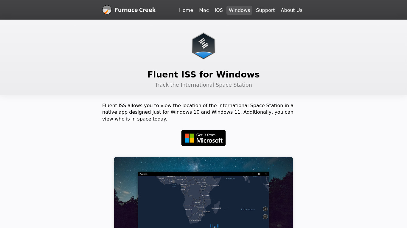 Fluent ISS Landing page
