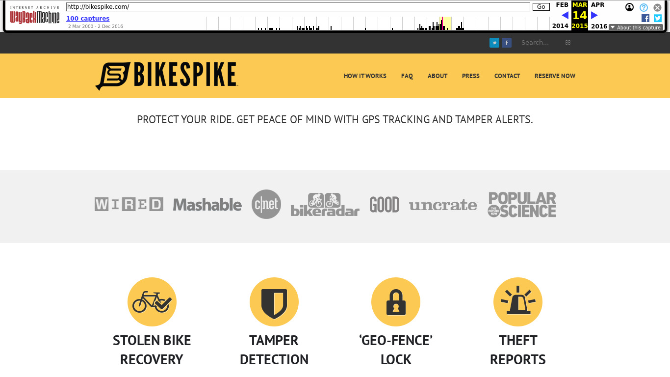 Bike Spike Landing page