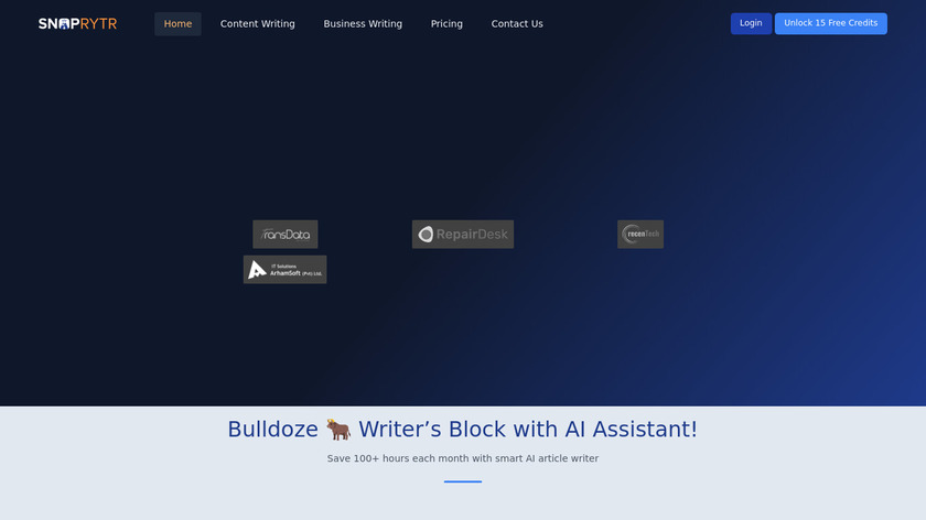 SnapRytr Landing Page