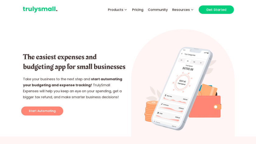 TrulySmall Expenses Landing Page