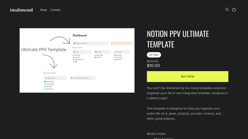 Ultimate Notion PPV Template Landing Page