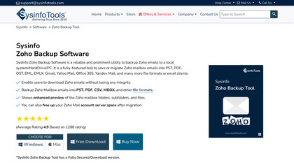 Sysinfo Zoho Backup Software image