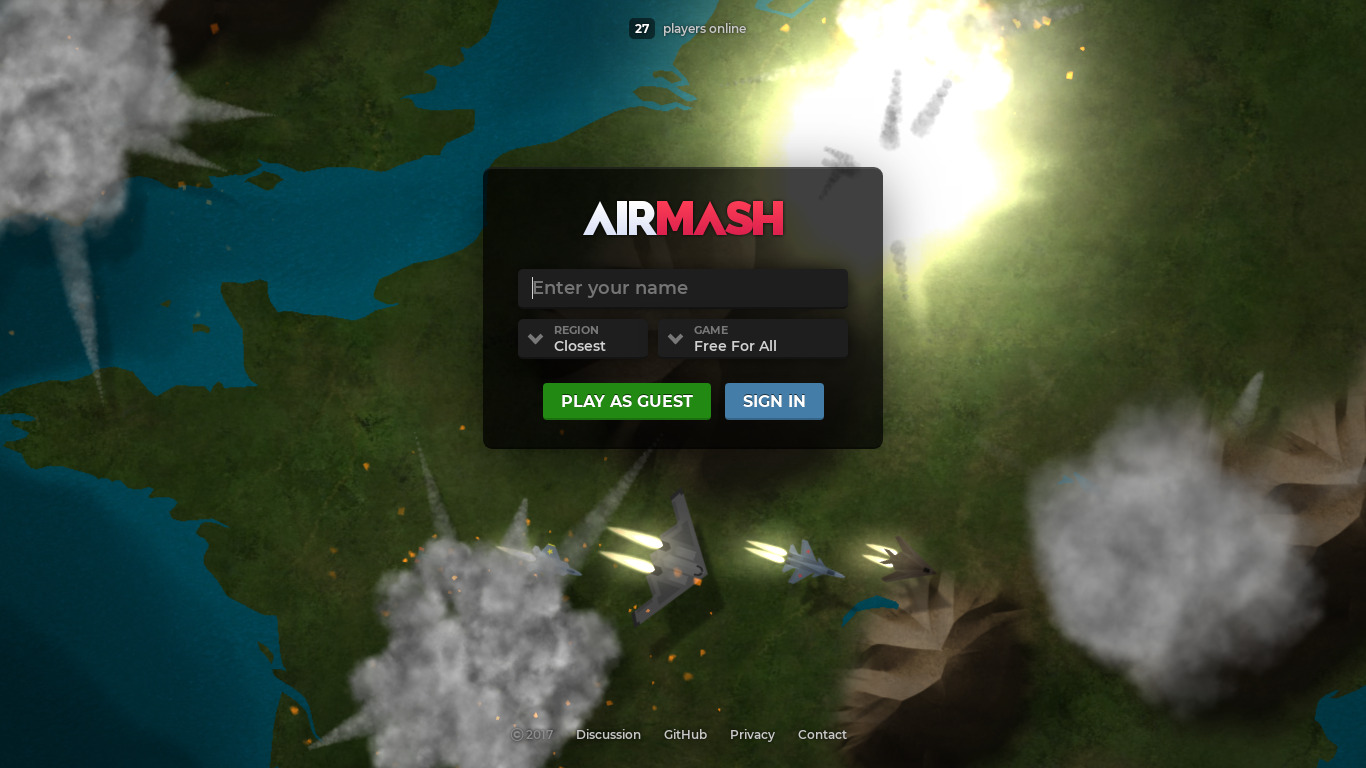Airmash Landing page