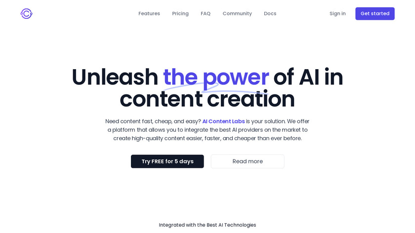 AI Content Labs Landing Page