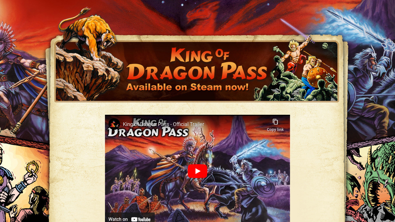 King of Dragon Pass Landing page