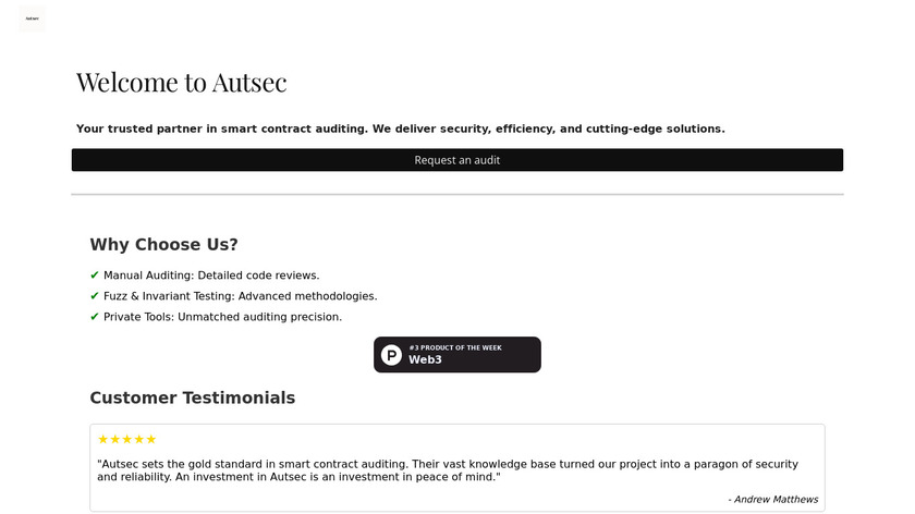 Autsec Landing Page