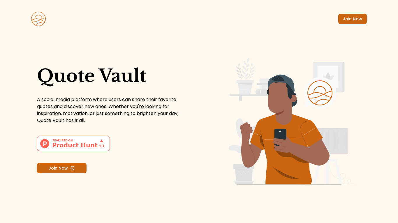 Quote Vault Landing page