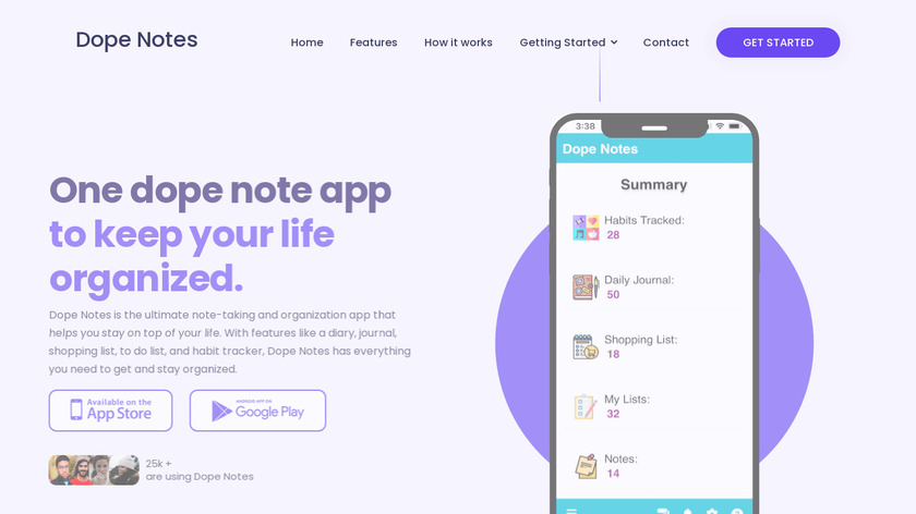 Dope Notes Landing Page