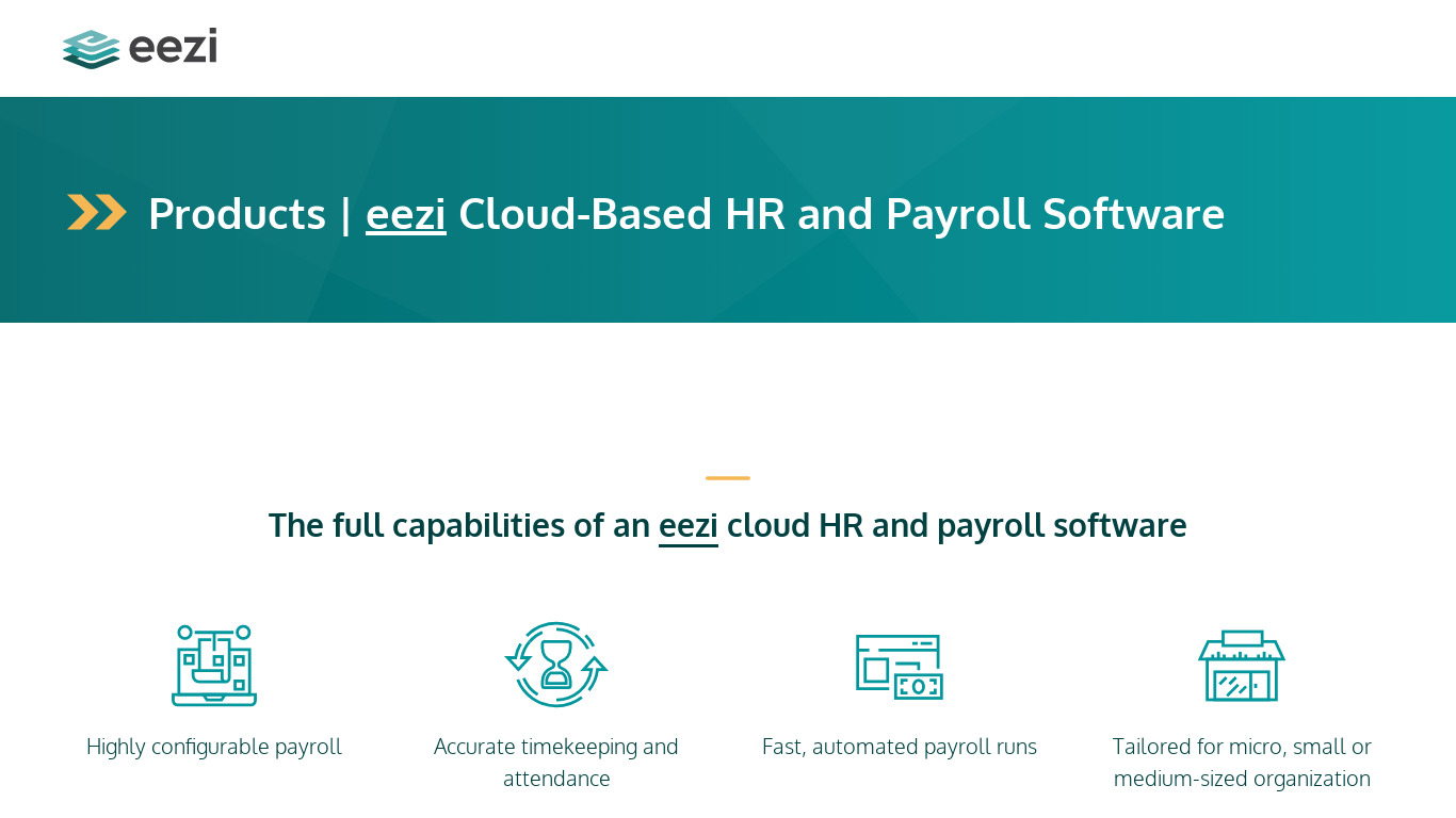 eezi HR Solutions Landing page