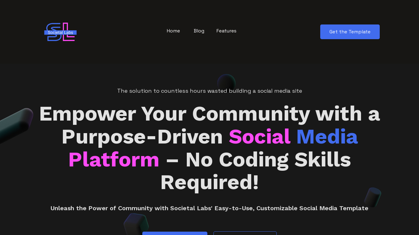 Societal Labs Landing page
