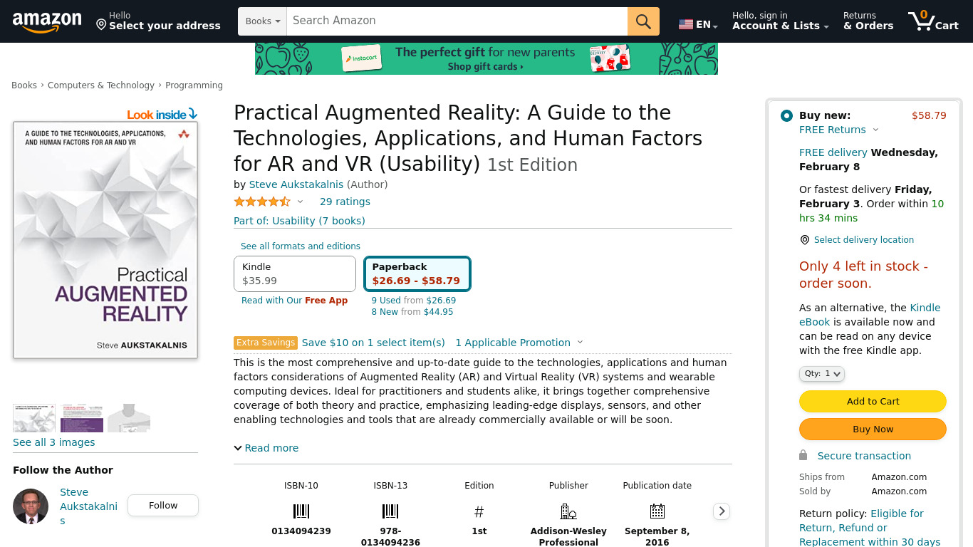 Practical Augmented Reality Landing page