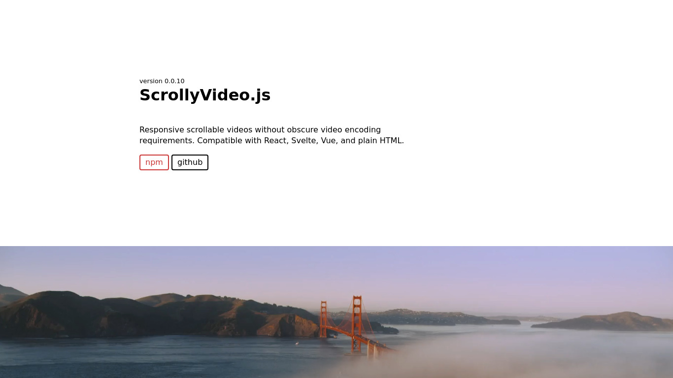 ScrollyVideo.js Landing page