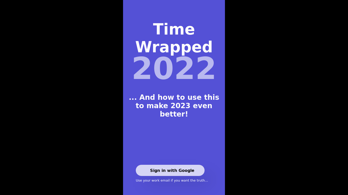 Time Wrapped by Arrowhead Landing page