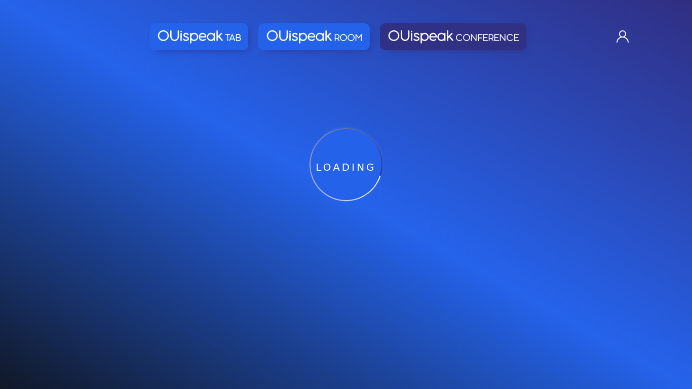 OUispeak Conference Landing page