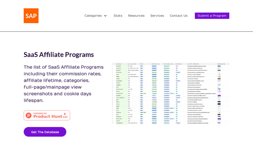 SaaS Affiliate Programs Landing Page