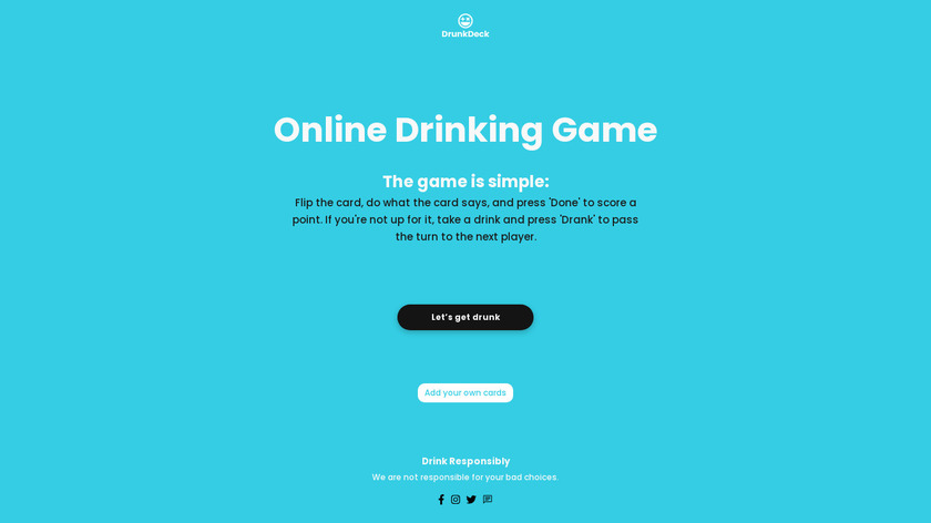 Drunkdeck Landing Page