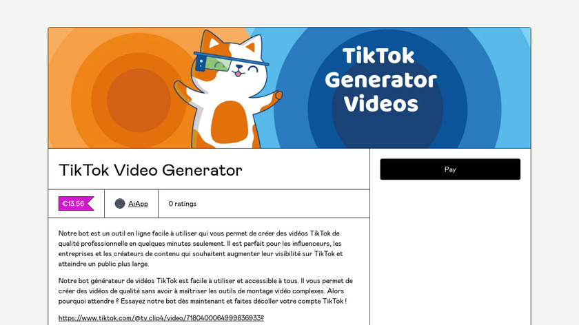Tiktok Video Generator Landing Page