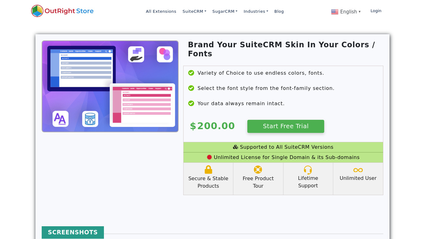 SuiteCRM Theme Customization _Free Theme Landing page