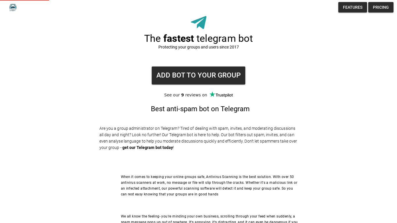 telegram-bot.app Landing page