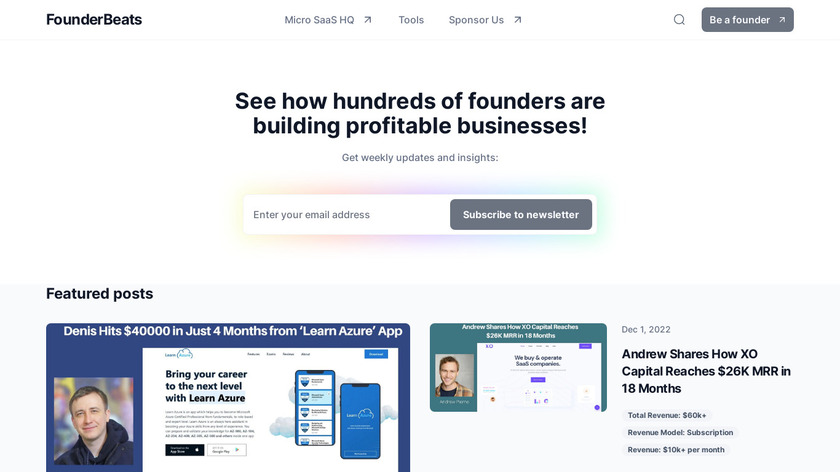 FounderBeats Landing Page