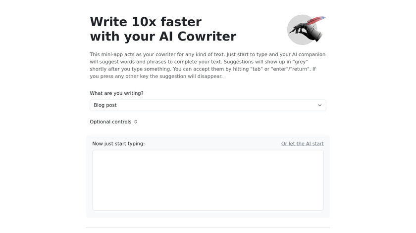 AI Cowriter Landing Page
