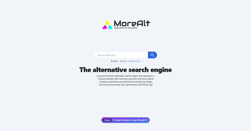 MoreAlt Landing Page