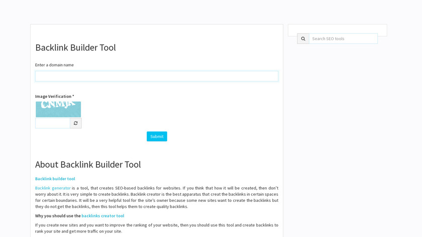 Backlink Builder Tool Landing Page