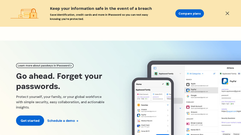 One Password Landing Page