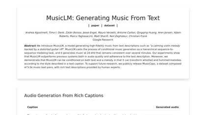 MusicLM by Google screenshot
