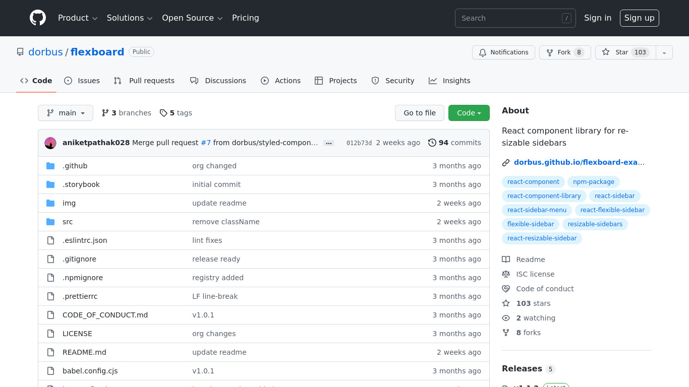 Flexboard Landing page