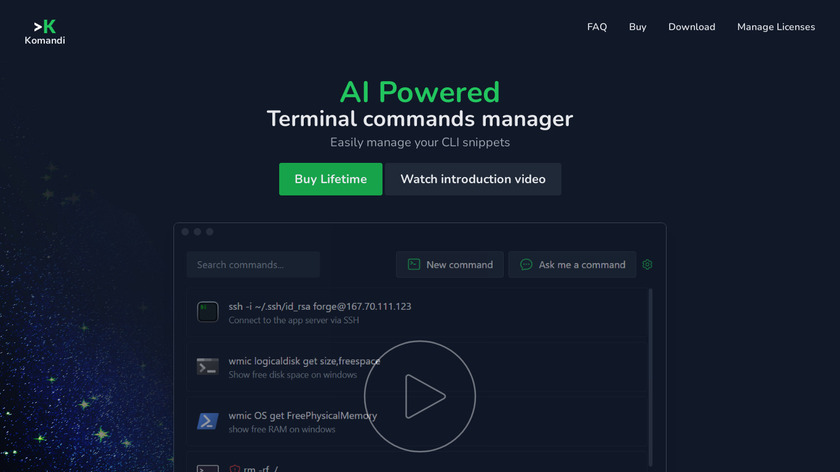 Komandi Landing Page