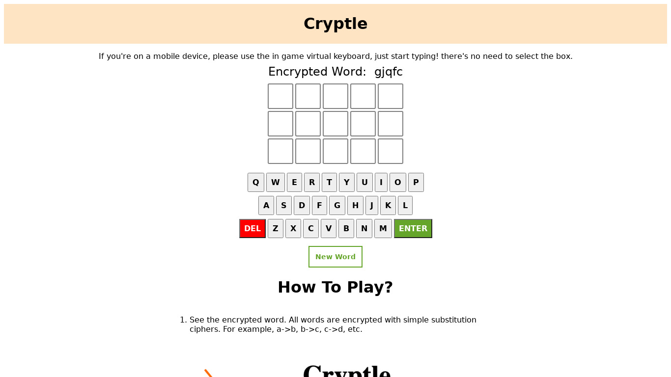 Cryptle Landing page