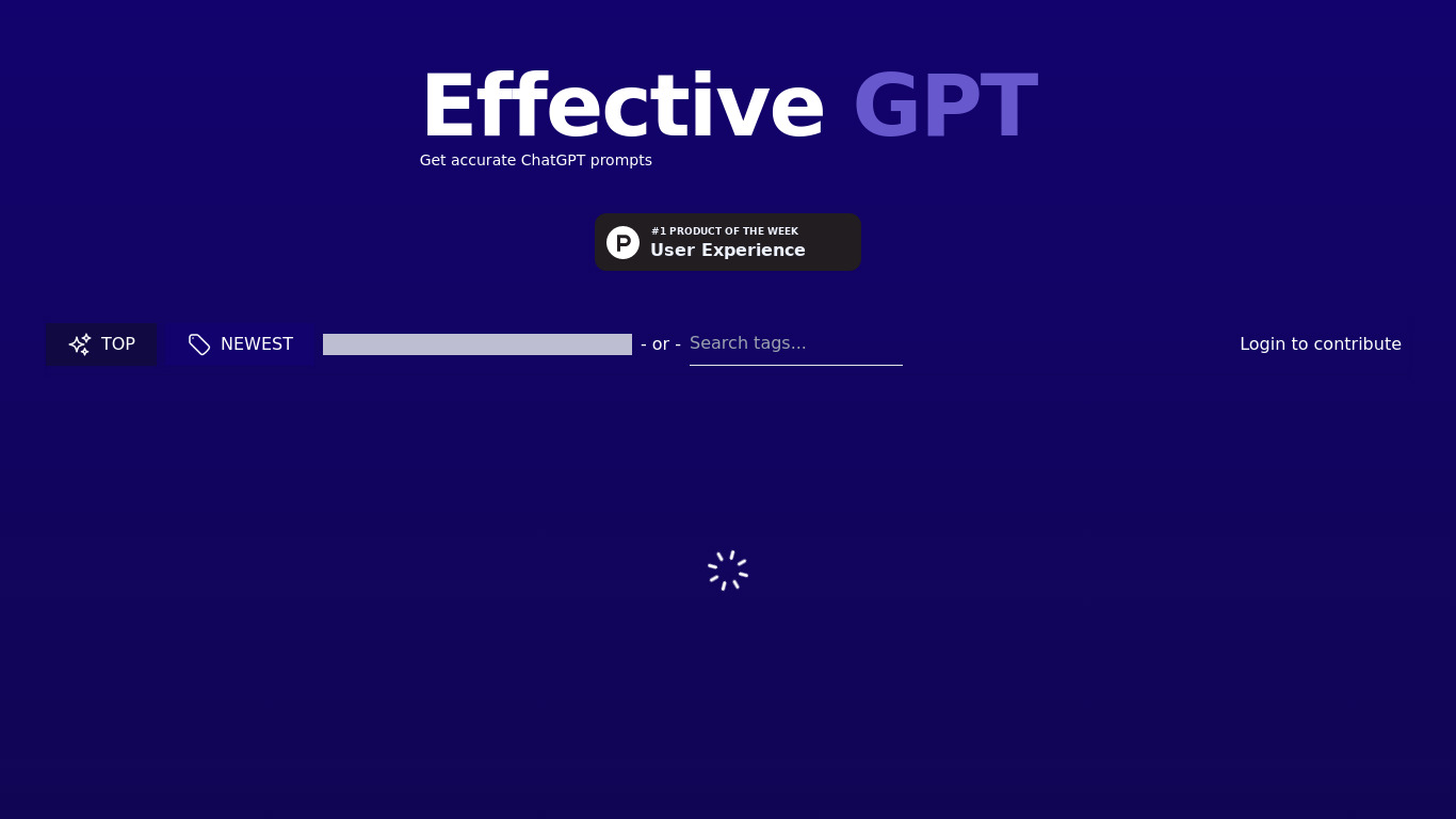 EffectiveGPT Landing page