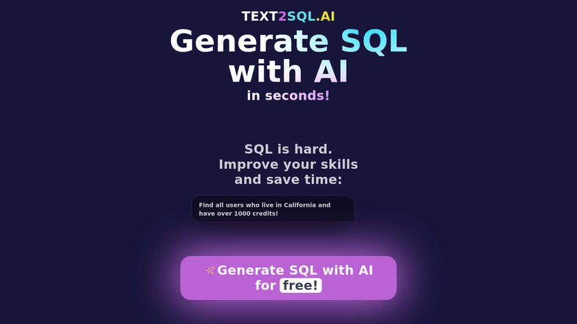 Text2SQL.AI Landing Page