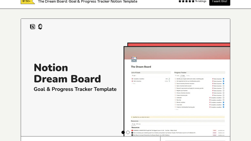 The Dream Board Landing Page