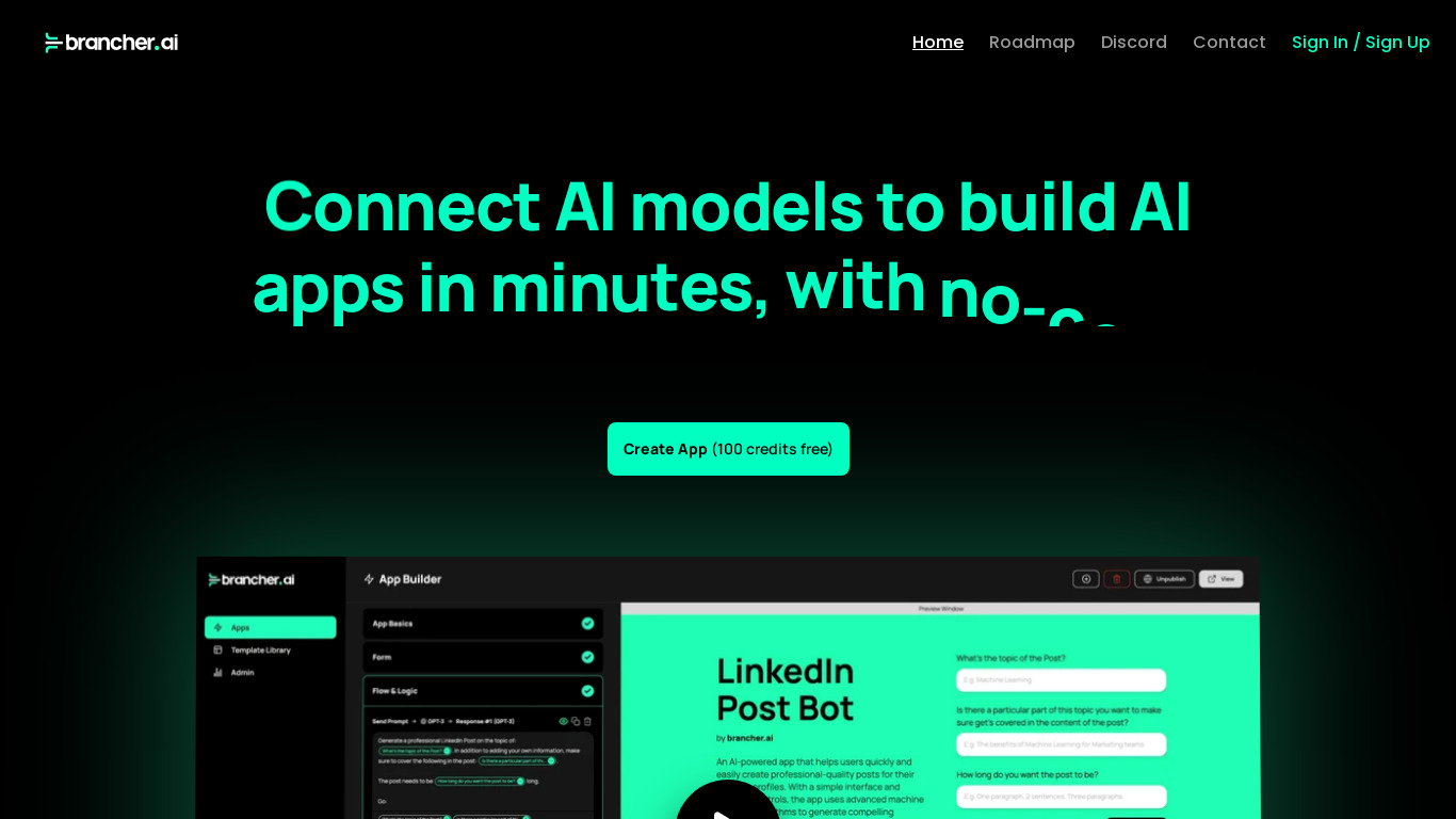 Brancher.ai Landing page