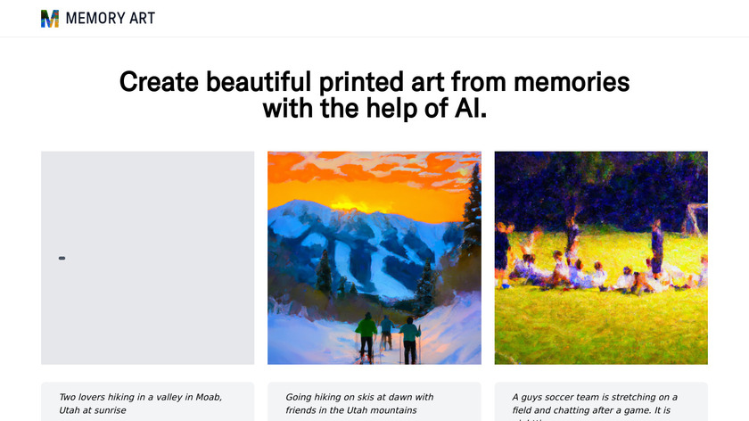 Memory Art Landing Page